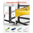 thumbnail image 3 of KFFKFF Étagère de Rangement pour Kayaks pour 3 Kayaks, Supporte 200 Lb, Support Autoportant Robuste et Ajustable avec Roues Verrouillables pour Garage, Remise et Quai Intérieurs et Extérieurs, 3 of 9
