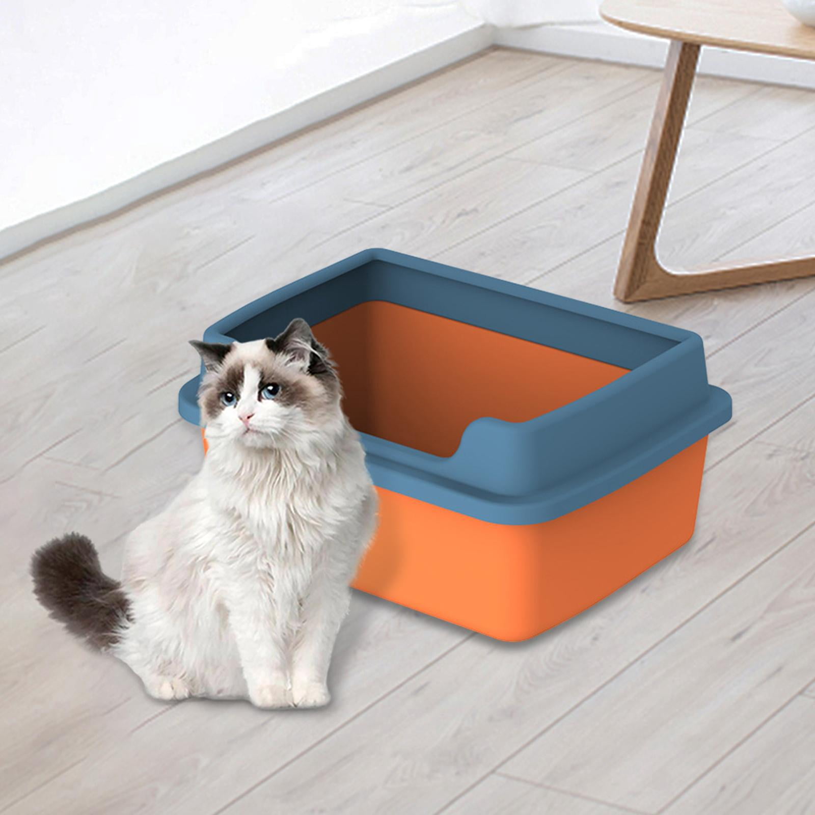 Tooyful Cat Litter Box Small Animal Litter Tray Low Profile Tall High Sided for Indoor Cats Open Top Kitten Litter Pan Cat Toilet Easy to Clean 14" W x19" L x9 "H