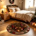 thumbnail image 4 of 3D Illusion Christmas Rugs,23.62" Optical Illusion Round Mat, Machine Washable, Velvet Christmas Decor, Living Room & Bedroom, Festive Holiday Decor(A), 4 of 6