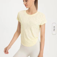 thumbnail image 2 of Estilo Hermosa Espalda Ropa de Yoga Superior de Mujer Suelta Cadera Cubriendo Ropa de Fitness Camiseta Deportiva Blusa Blanca Verano Manga Corta, 2 of 4