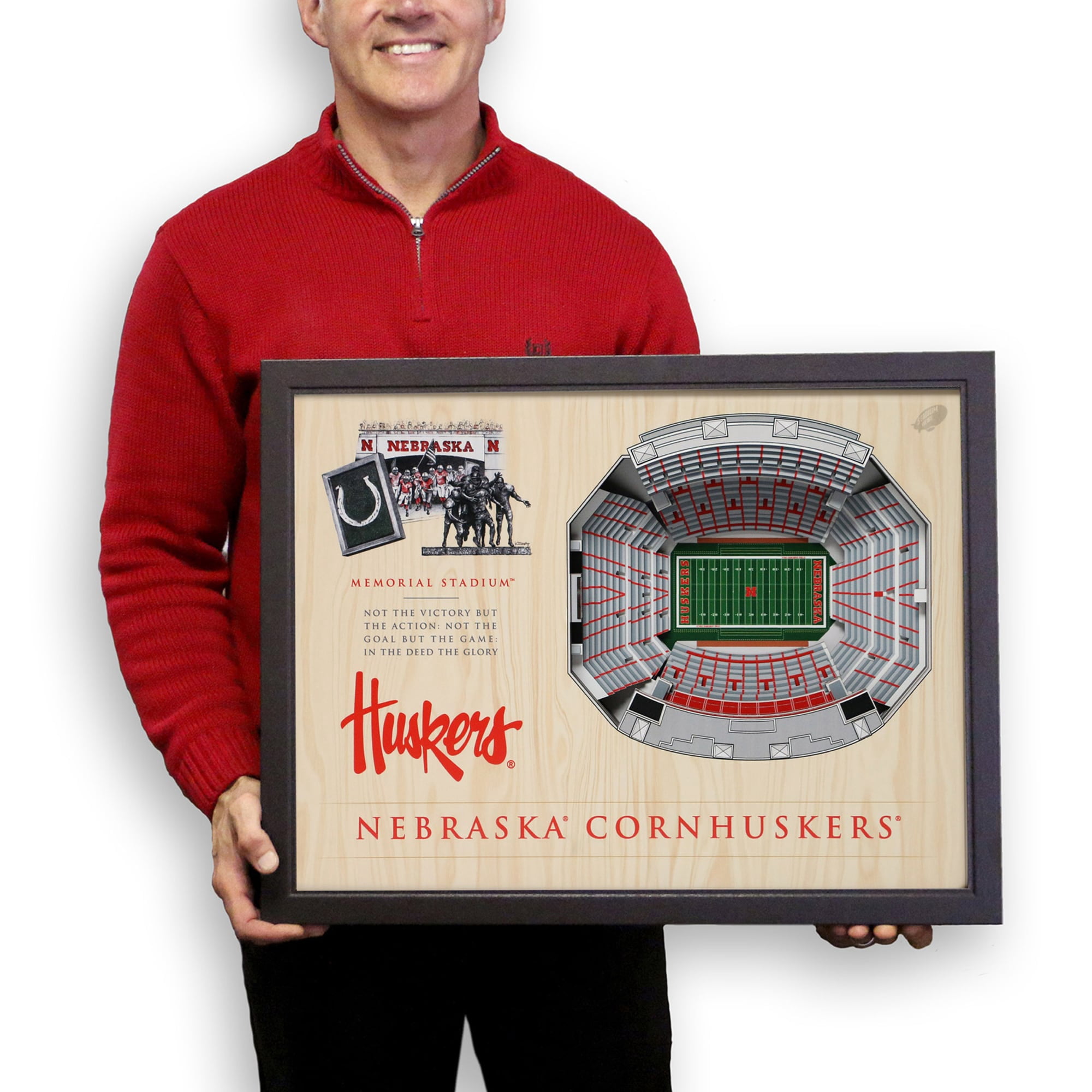 IDNA Nebraska Huskers 25.5" x 19.5" Memorial Stadium Stadium Views Wall Art