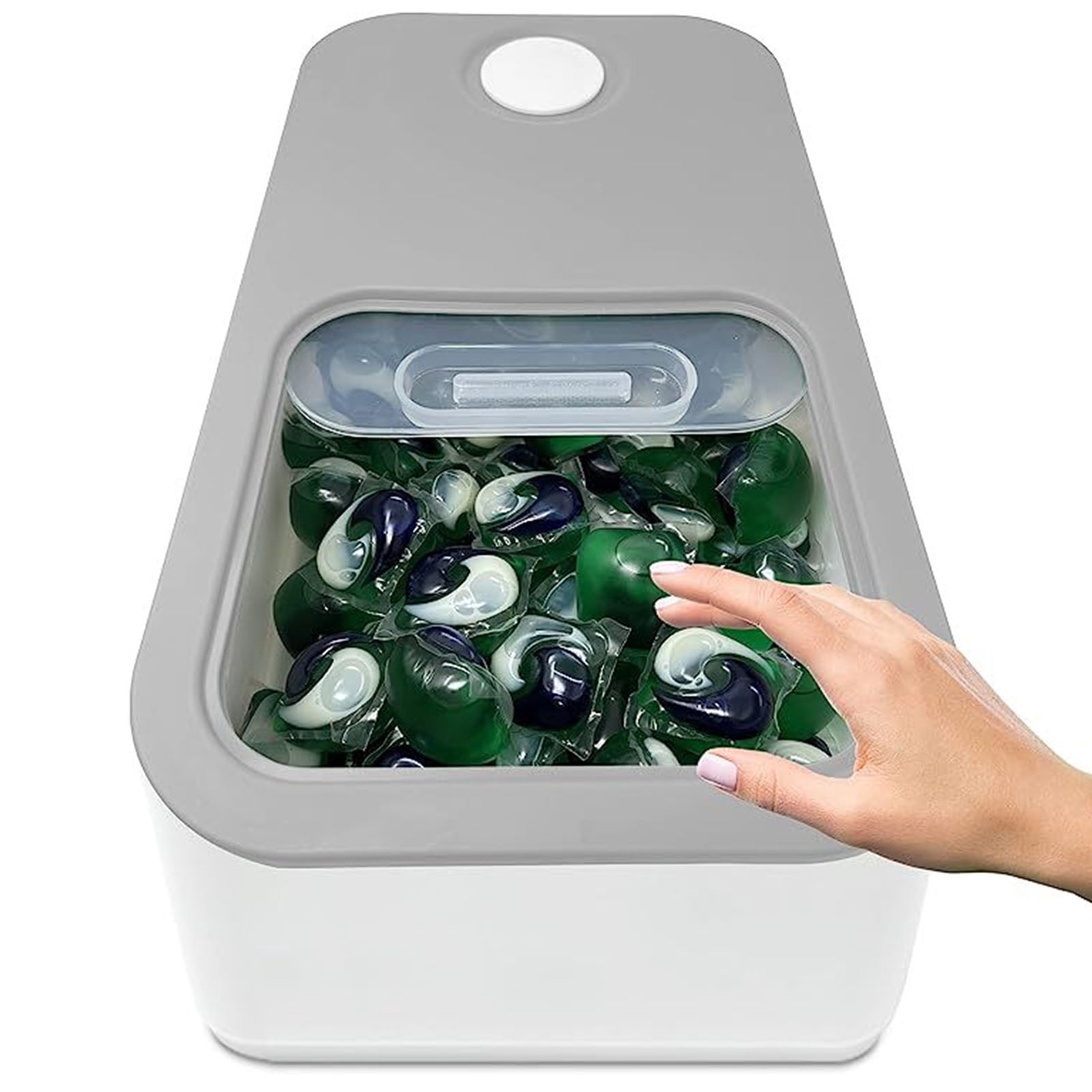 Laundry Detergent Container, Large Capacity Plastic Multifunctional Elegant Laundry Pod Storage Container  for Home