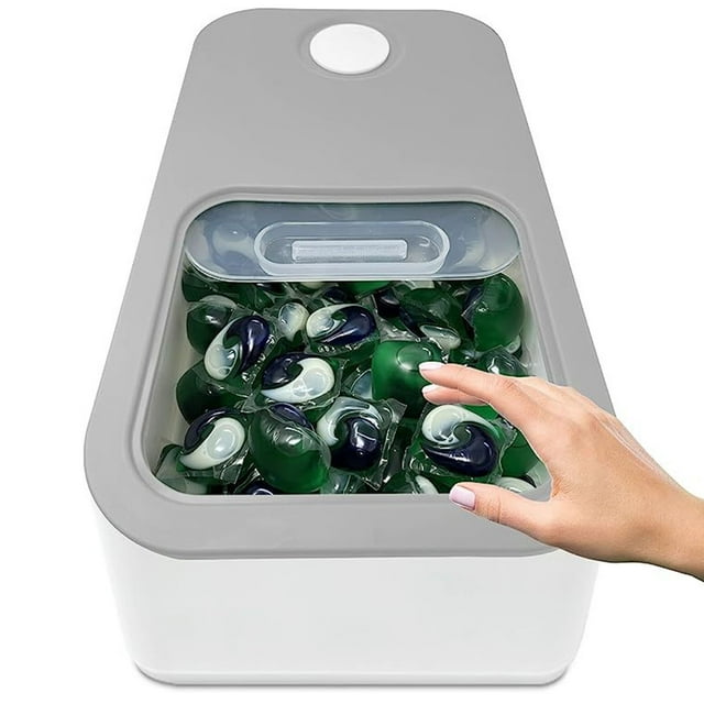 Laundry Pod Storage Container, Laundry Detergent Container Elegant Multifunctional Sliding Lid for Bathroom