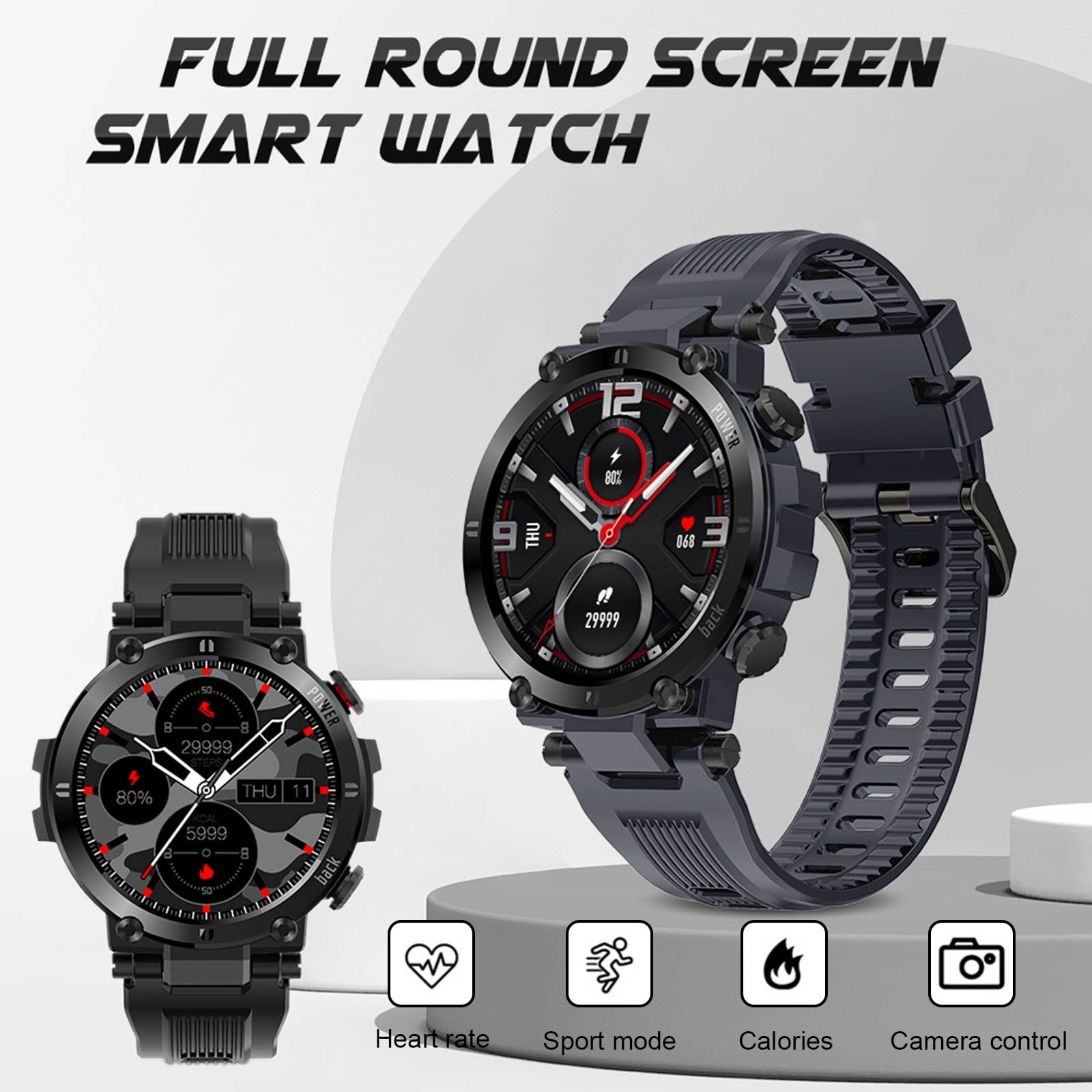 SENBONO - SENBONO D13 Smart Watch Sports Watch 1.3-Inch TFT Screen BT4.0  Fitness IP67 Waterproof Sleep/Heart Rate/ Pedometer Multiple Sports Mode  Notification/Call/Sedentary Reminder Remote Camera Compatible w -  Walmart.com - Walmart 