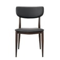 thumbnail image 3 of Sammy PU Faux Leather Dining Chair in Grey with Metal Black Frame, Side Dining Chair, Armless Chair Set 2, 3 of 4