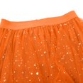 thumbnail image 4 of Women's Sparkle Tulle Skirt with High Elastic Waist, Glitter Layered A Line Midi Skirt with Irregular Hem, Prom Party Festival Skirt for Carnival, Street Fashion and Birthday Gift Orange XL, 4 of 8