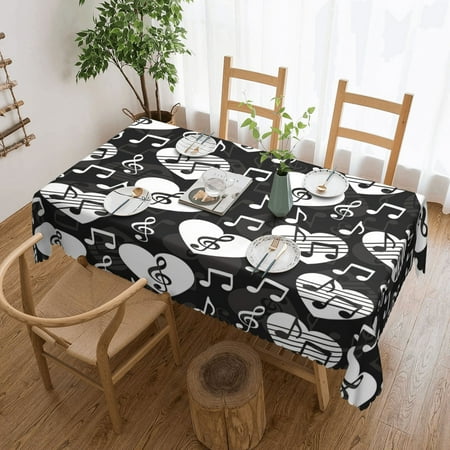 

Tablecloth Love Music Musically Abstract Heart Treble Table Cloth For Rectangle Tables Waterproof Resistant Picnic Table Covers For Kitchen Dining/Party(54x72in)