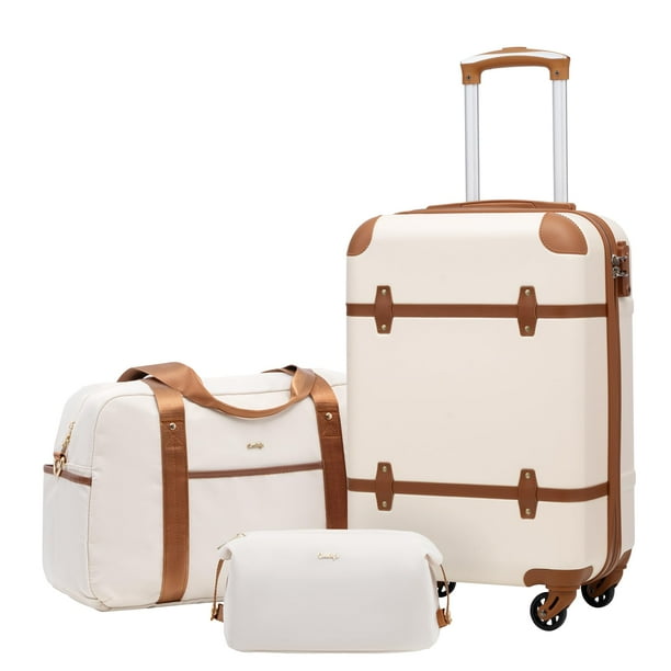 Set de equipaje Coolife, maleta de 3 piezas, policarbonato, tapa dura con cierre TSA