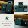 thumbnail image 6 of 2 In 1 Wallet Case Compatible with Google Pixel 8 Pro, Premium PU Leather Phone Case Back Cover Magnetic Detachable with Trifold Wallet Card Holder Pocket for Google Pixel 8 Pro, Green, 6 of 10