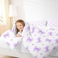 thumbnail image 2 of Erosebridal Kawaii Bow Love Heart Bedding Comforter Set for Girls, Purple Ribbon Full Bedding Set, Reversible, 7pcs, 2 of 5