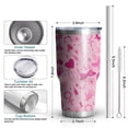 thumbnail image 6 of 30oz Pink Breast Cancer Tumblers Stainless Steel Tumbler with Lid and Straw,Vacuum Insulated Double Wall Travel Tumbler Cups Mug with Cleaning Brush for Coffee,Tea, 6 of 7