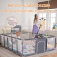 thumbnail image 3 of Corral para bebés Clocly 200 x 180 cm para interior y exterior con tapete y pelotas, 3 of 6
