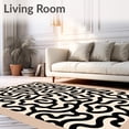 thumbnail image 2 of ODIKA 4' x 6' Machine Washable Non-Slip Area Rug, Contemporary Squiggle High Traffic Rug, Black, 529869, 2 of 7