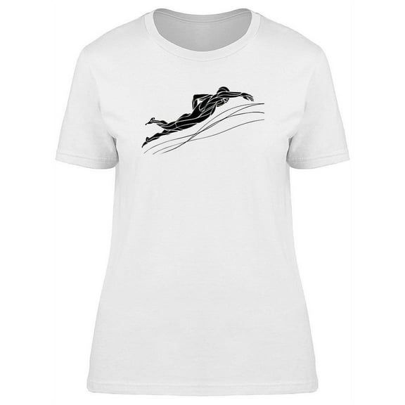 Freestyle Swimmer Silhouette T-Shirt Women -Image by Shutterstock, Female Medium
