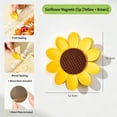 thumbnail image 3 of Sunflower Petal Magnetic Snack Bag Clip, Fridge Magnet Note Holder and Food Sealer for Chips Coffee Bags, Strong Magnet Attaches to Metal Surface, Multi-Function Kitchen Countertop Decor, 2-Pack, 3 of 7