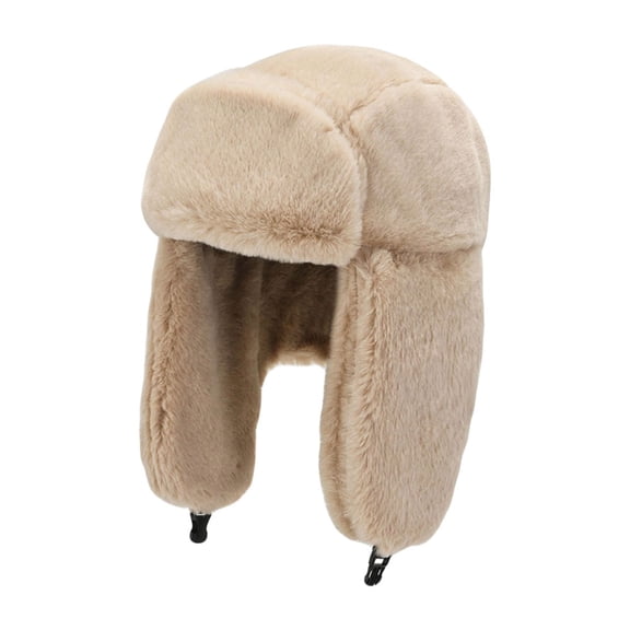 WITHMOONS Trapper Russian Bomber Hat - Winter Fluffy Trooper Ski Ear Flap Cap - Soft Aviator Hats YZT0238 (Beige)