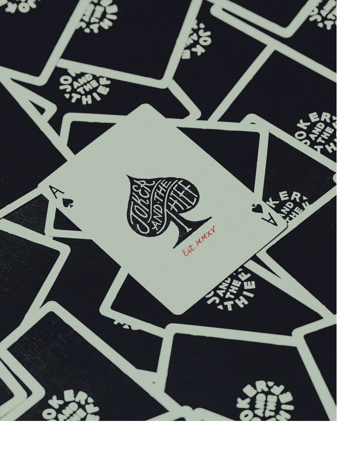 JT Logo 597 (Black Gilded of 150) Playing Cards by Joker and the Thief