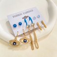 thumbnail image 4 of Acetate earring set 6 pairs creative retro pearl leopard print acrylic C-shaped earrings Couple jewelry Valentine's Day gift, 4 of 5
