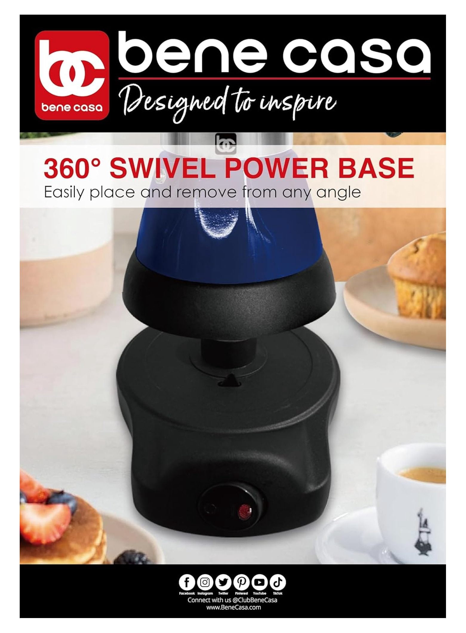 Portable Espresso Maker, Electric Coffee Machine for 1-3 Cups - BLUE - Cafetera for Home, Travel, Camping, RV - Fast Brewing, Automatic Shut-Off