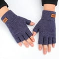 thumbnail image 3 of Thermal Insulation Fingerless Texting Wool Gloves for Women and Men Winter Warm Knitted Convertible Mittens Flap, 3 of 17