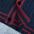 thumbnail image 5 of Coerni Girls V-Neck Cardigan Toddler Button Front Jacket Cable Knit Sweater Coat Top Sweatshirt Preppy Single Breasted Outwear, 5 of 7