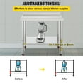 thumbnail image 4 of VEVOR Backsplash Adjustable Undershel 4 Casters for Kitchen Restaurant, Prep Table, Stainless Steel, 30 x 24 x 35 Inches, 4 of 9