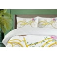 thumbnail image 3 of Ambesonne Vintage Duvet Cover Set, Bicycle with Flowers, 2-Calking, White and Yellow, 3 of 6