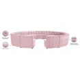 thumbnail image 6 of Maklaine 15-Piece Modular Contemporary Velvet Sectional Sofa in Pink, 6 of 7