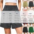thumbnail image 3 of Fsgntruao Women's Fashion Solid Color Elastic Waist Pocket Button Zipper Shorts Pants, 3 of 7