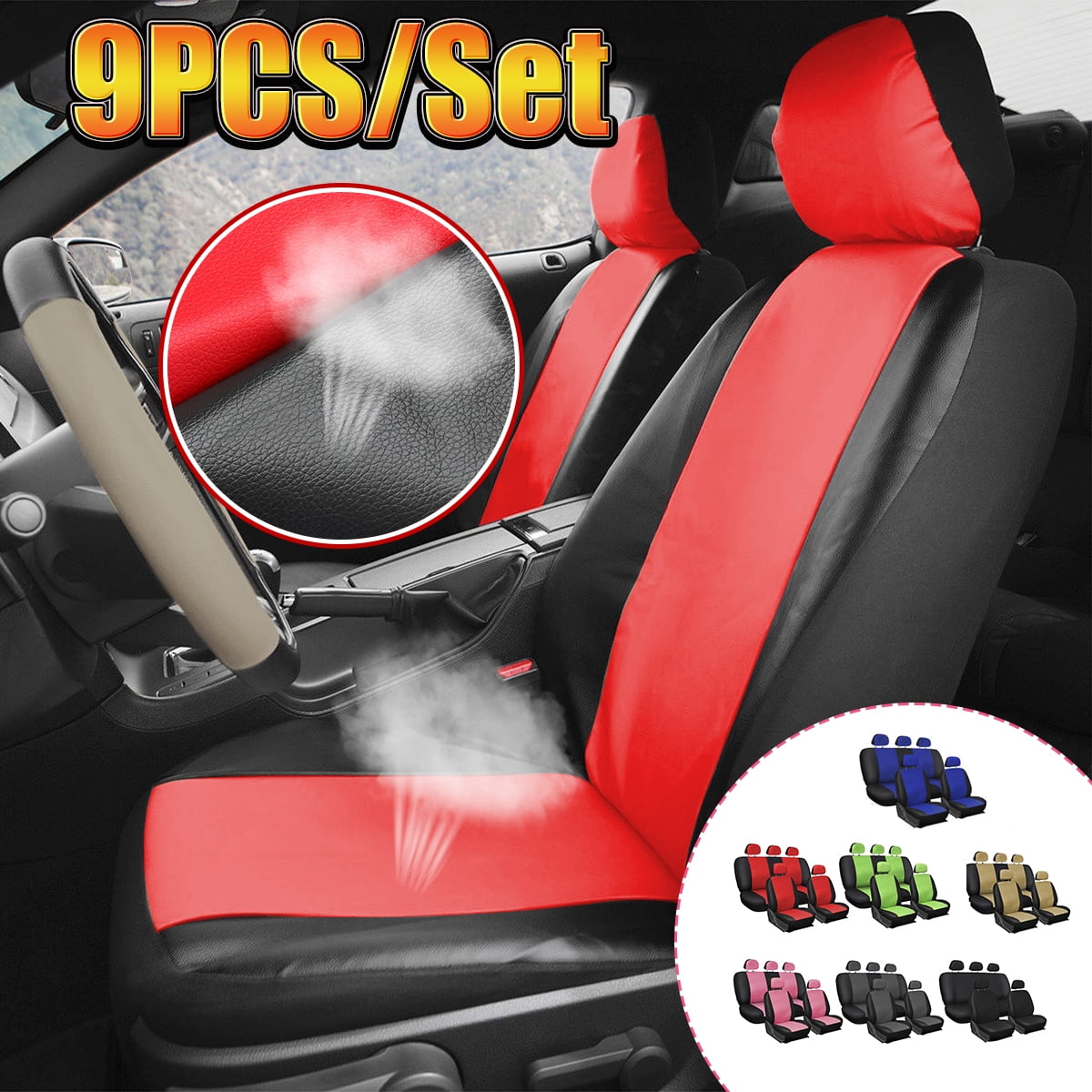 For Kia New Paws Car Truck SUV Seat Covers Headrest Floor Mats Full Set