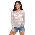 thumbnail image 4 of Ice Silk Mesh Long Sleeve Top Cooling Comfort Women's Crewneck Mesh Tops Casual Shirt Cute Pink Flower Pattern XX-Large, 4 of 6