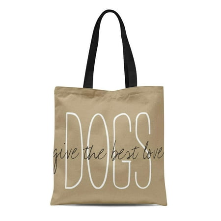 ASHLEIGH Canvas Tote Bag Khaki Family Chic Dogs Give the Best Love Gives Reusable Handbag Shoulder Grocery Shopping