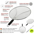 thumbnail image 2 of Grease Splatter Screen for Frying Pan 11.5 Inch - Stops 99% of Hot Oil Splash - Protects Skin from Burns - Splatter Guard for Cooking - Iron Skillet Lid Keeps Kitchen Clean Stainless Steel, 2 of 9