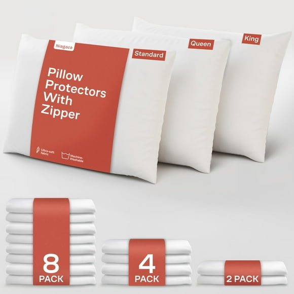 Paquete de 4 protectores de almohada Niagara estándar, 50/50 algodón/poliéster
