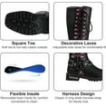 thumbnail image 4 of Dream Apparel Women's Motorcycle Riding Boots Knee High Boots Biker Boots Lace Up, 4 of 5