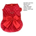 thumbnail image 7 of Tnobhg Pet Dress Autumn Winter D-shaped Ring Quilted Sequins Sweet Large Bowknot Flying Sleeves Two-legged Small Medium Dog Puppy Cat Outfit Clothes Pet Supplies, 7 of 7