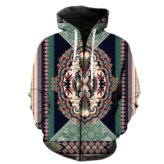 Sudadera con capucha y cremallera para hombre con estampado geométrico abstracto, divertida, unisex, con estampado 3D, estilo Harajuku, gran oferta de hip hop, primavera y adolescentes.