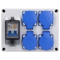 thumbnail image 3 of Enchufe de Pared ANGGREK Toma de Corriente Impermeable Alemana Carcasa de ABS 4 Posiciones, 3 of 7