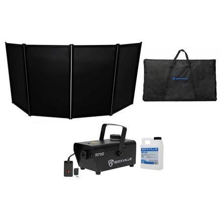 Rockville RFAAB DJ Event Facade Booth+Travel Bag+Scrim+Fog Machine+Gallon Fluid