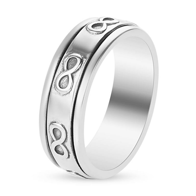 Shop LC Women Silver Spinner Band Wedding Anxiety Ring Infinity