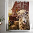 thumbnail image 5 of Farm Sheep Extra Long Shower Curtain Set, Waterproof Shower Curtains for Bathroom, Farmhouse Barn Funny Animals Butterfly Washable Fabric Bath Curtain for Bathtub Decoration with Hooks 72x96 Inches, 5 of 9