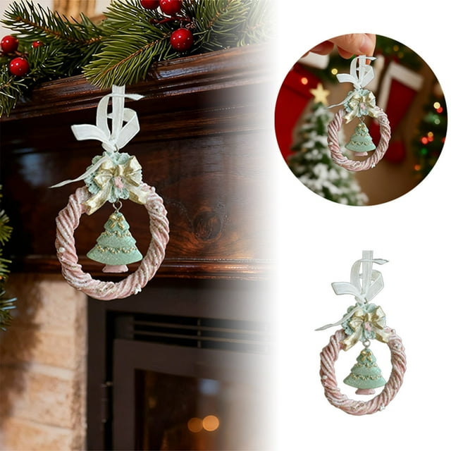 asddcavvf Exquisite Hanging Ornament for Home Wall Door Window and Festive Celebration Spruce Candle Rings Christmas Wedding Centerpieces Christmas Decorations Table Centerpiece Champagne