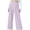 Purple, variant on Staron High Waist Wide Leg Pants for Women Casual Pleated Side Pocket Trousers Loose Comfy Stretchy with Pockets, Purple L