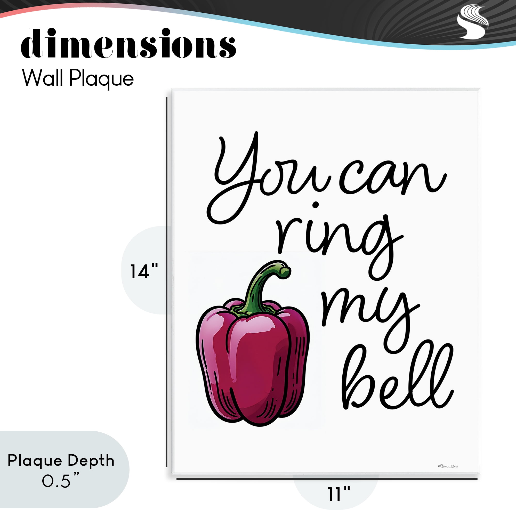 Stupell Industries Ring My Bell Pepper Wall Plaque Art, design by Susan Ball