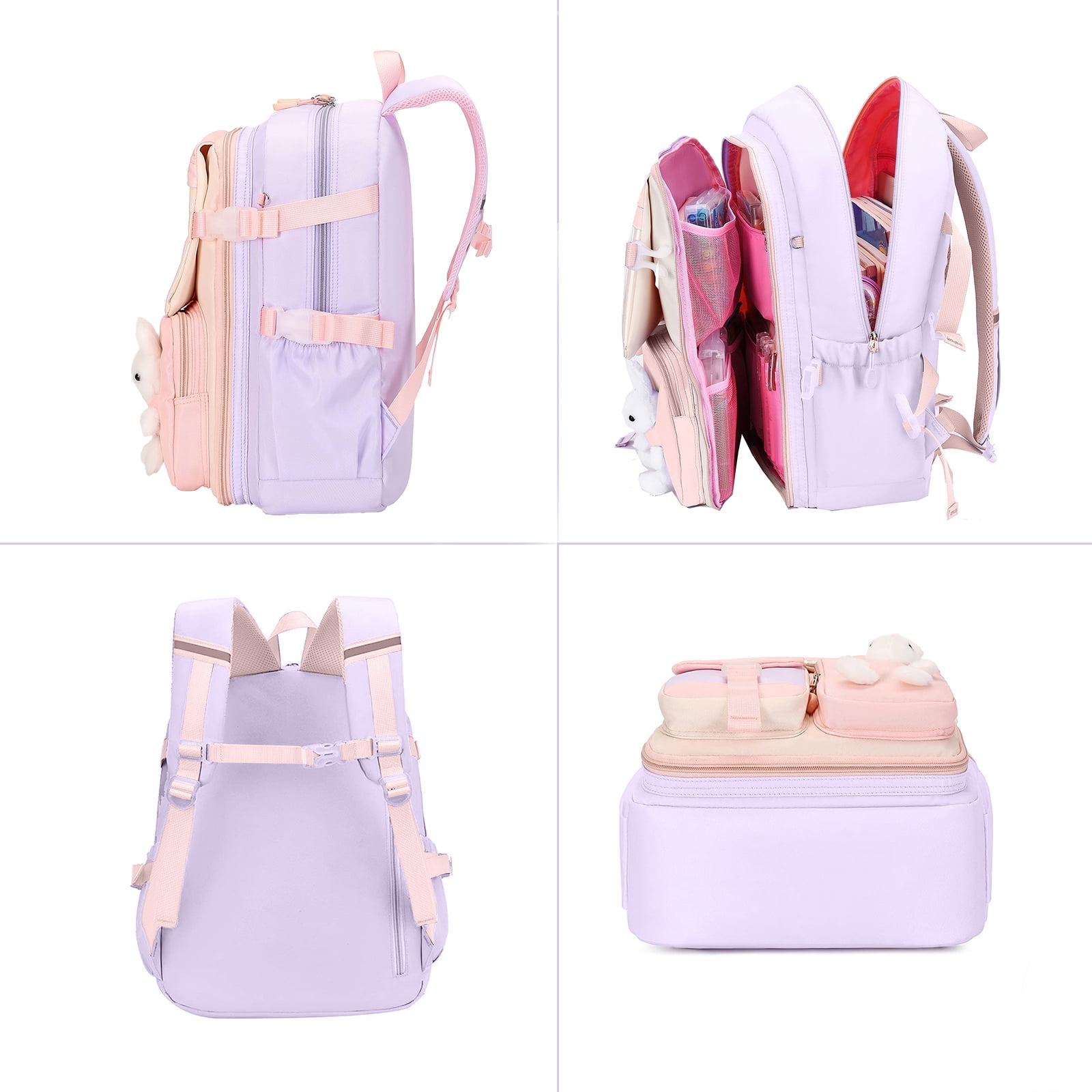 SANMADROLA Backpacks Bunny School Backpack Cute Backpack Laptop Bag School Bookbag, Pruple