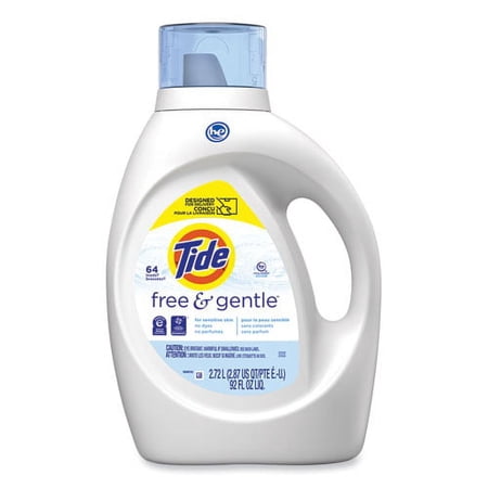 Free and Gentle Liquid Laundry Detergent, Unscented, 92 oz Bottle | Bundle of 10 Cartons