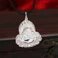 thumbnail image 3 of VIVIDELLE 1PC Pure S999 Fine Silver Women Men Lucky Bless Flame Smile Buddha Pendant-30x25mm, 3 of 8