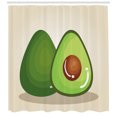 thumbnail image 3 of Avocado Shower Curtain, Organic Freshness Theme with Stylized Digital Image of Half Cut Avocado Pieces, Fabric Bathroom Set with Hooks, 69W X 84L Inches Extra Long, Multicolor, by Ambesonne, 3 of 3