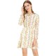 thumbnail image 1 of Allegra K Vestido Mini Estampado Floral Cuello Con Volantes Casual Para Mujeres Blanco L Unique Bargains ajustado, 1 of 7