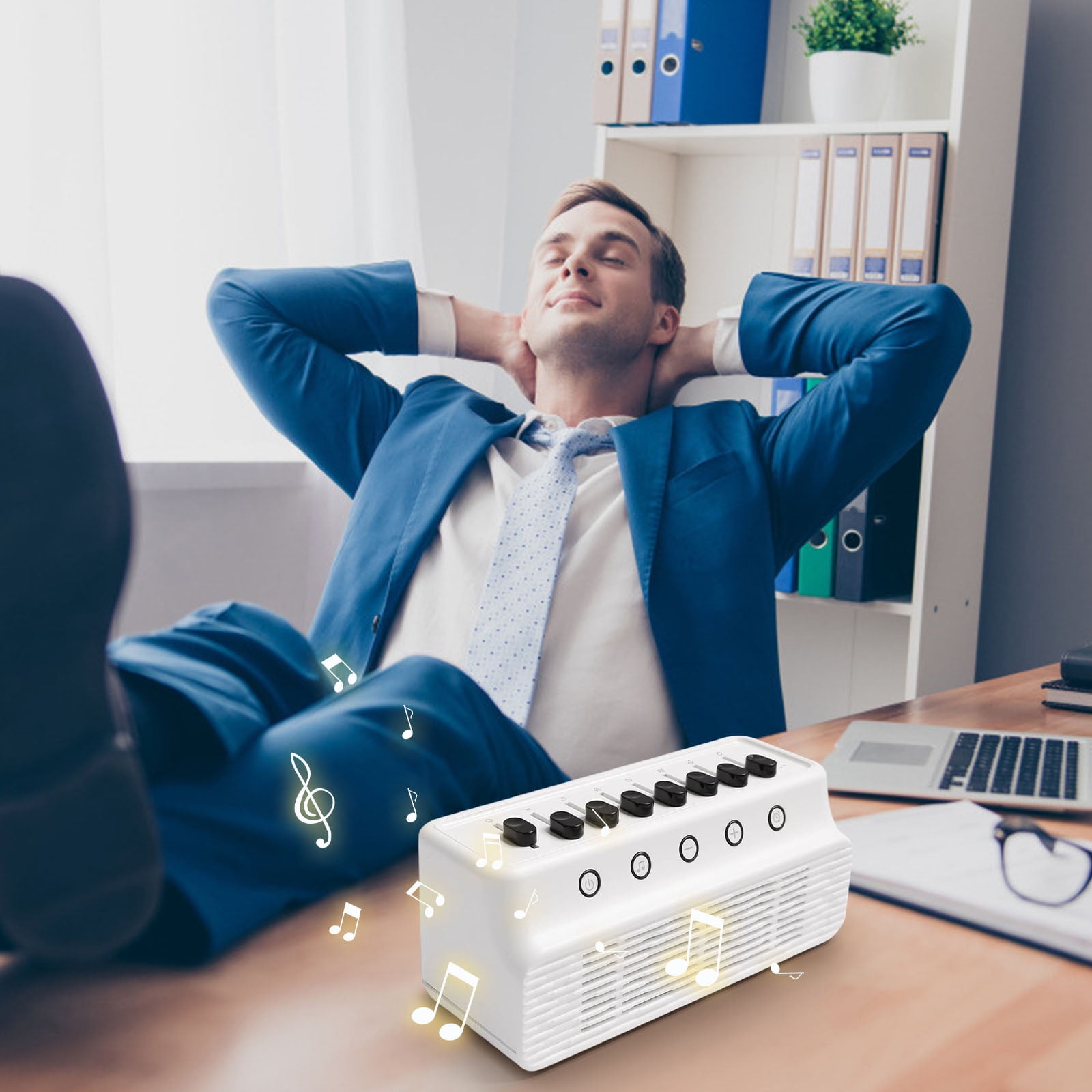 Outoloxit White Noise Machine for Baby Sleep with 8 Nature Sounds, Bluetooth Speaker, Timer, Portable Sleep Aid for Adults, Home Office Use